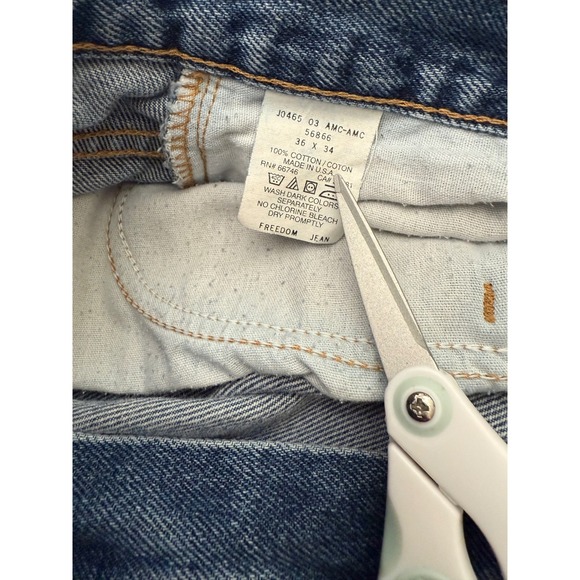 Tommy Hilfiger Mens Old‎ School Freedom Jean 36x34 Blue 90s Flag Spellout Denim - Picture 8 of 16